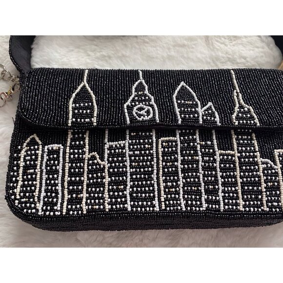 New York City NYC Beaded Bag with Charms Taxi Cab And Apple Made In India Viral - Picture 2 of 12